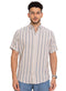 Design 1 - Beige Stripped Half - Shirt - Khotwh